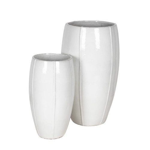 Alden Vase Giant kerámia növénytartó szett fehér 44x77-57x100cm S2