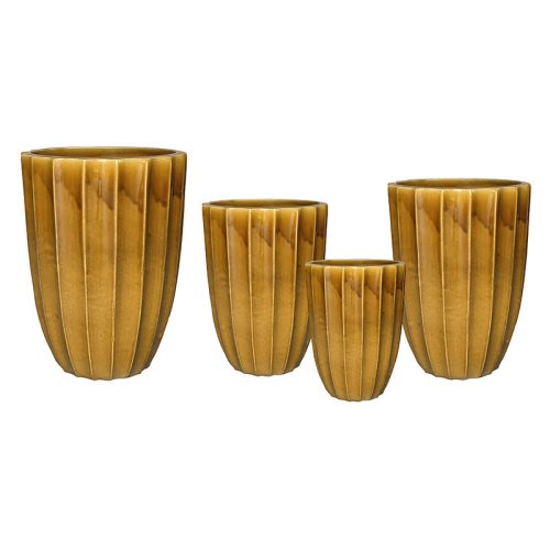 Noble Rib Vase kerámia váza szett okker 30x39-55x73cm S4