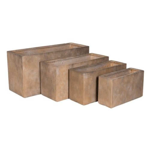 Yukon Tetra Grand kompozit balkonláda szett bézs 60x21x35-110x40x55cm S4