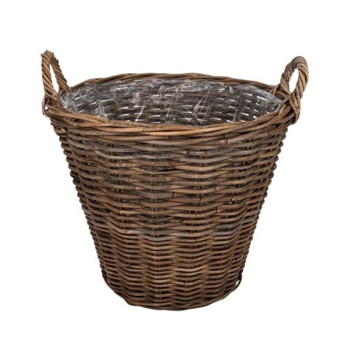 rattan kaspó két füllel barna 45x40/46cm VD-800036