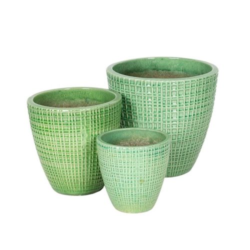 Pax Classic kerámia növénytartó szett zöld 23x23-38x36,8cm S3