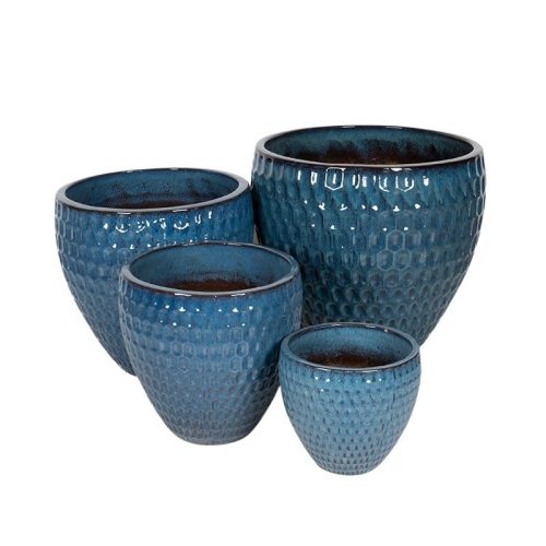 Remy Classic kerámia növénytartó szett antik kék 30x27-57,5x55,5cm S4
