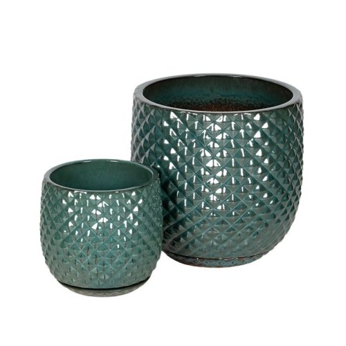 Nova Classic kerámia növénytartó szett mohazöld 30,5x30,5-45,7x45,7cm S2